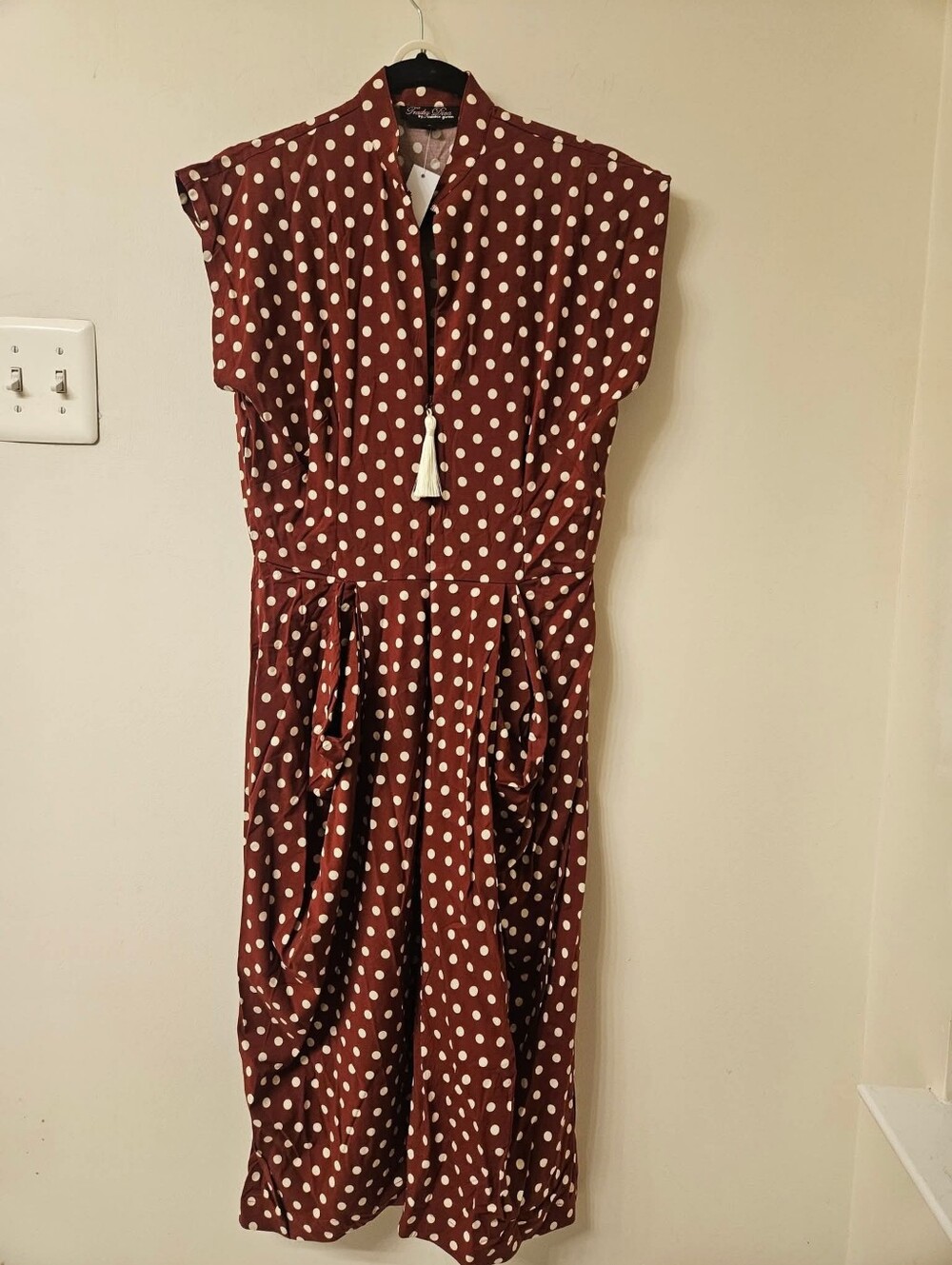 Trashy Diva Dubonnet Dots Marie Drape Dress